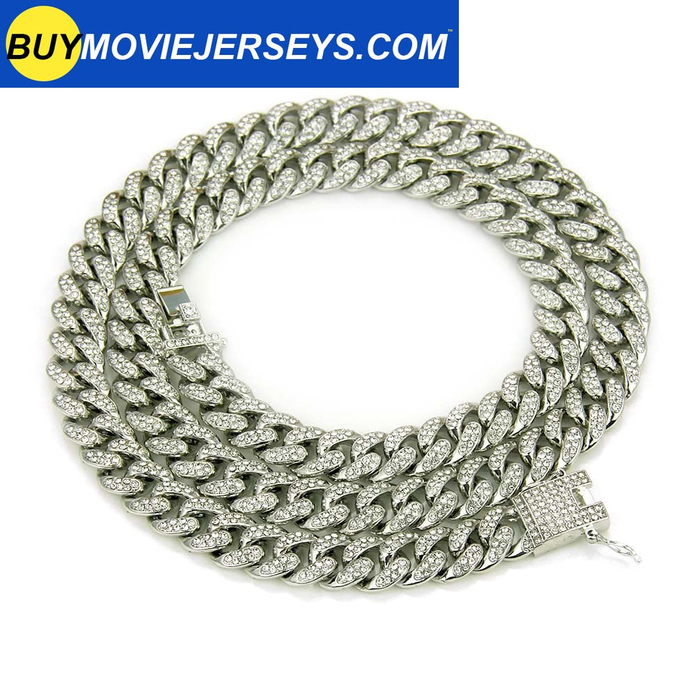 Best Selling Europe and America Hiphop Miami Cuba Necklace Men's Diamond Gold Chain Necklace