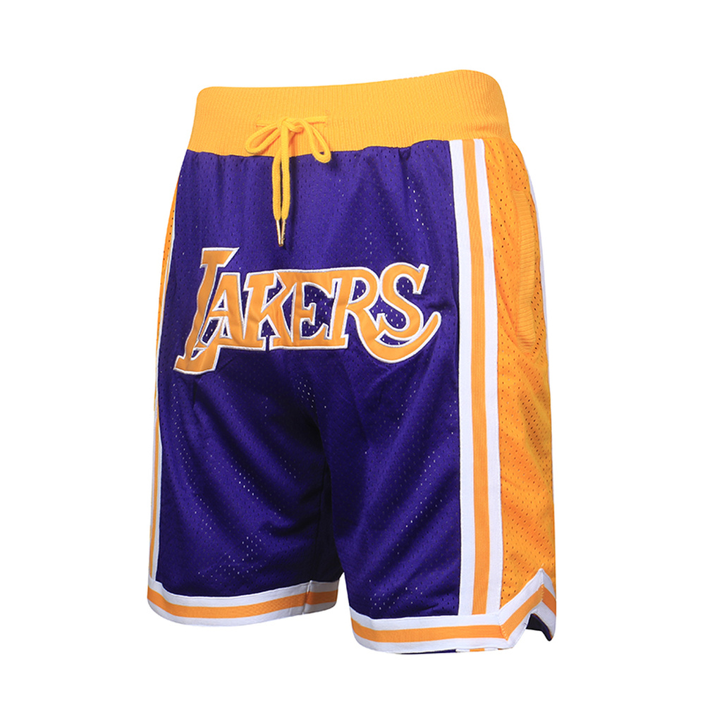 Throwback Lakers Basketball Shorts – Zip Pocket Sports Pants