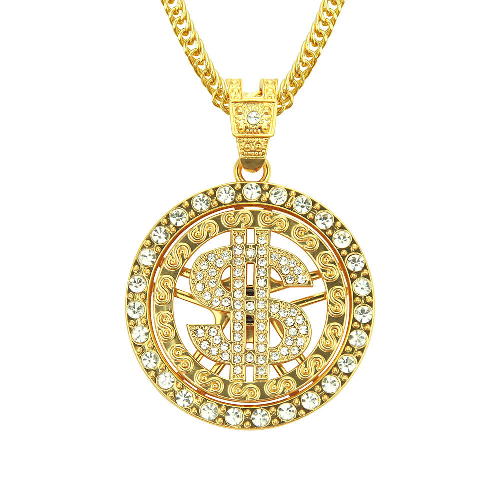 America Dollar Hip hop Long Chain Necklace Jewelry For Woman Men