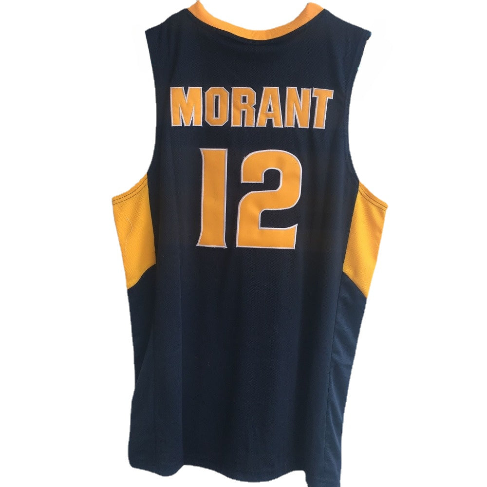 Ja Morant #12 Murray State Basketball Jersey – Yellow / White / Dark Blue (3 Colors)