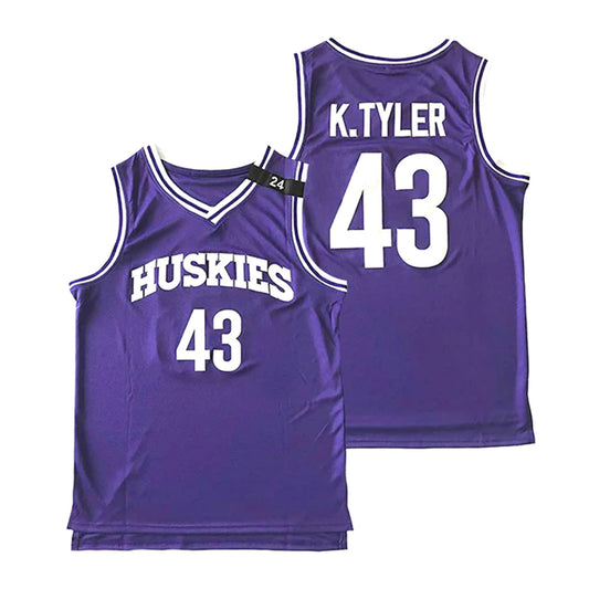 The 6th Man Kenny Tyler #43 Huskies Basketball Jersey Purple